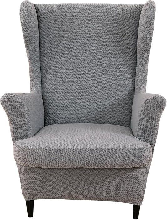 HAOYONG Jacquard Wingback Chair Cover Thickening Armchair Covers 2 Pieces