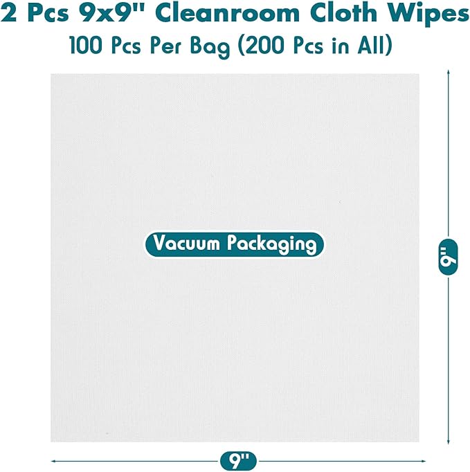 100 Pcs Cleanroom Cloth Wipes Microfiber Lint Free Cloth Disposable Clean