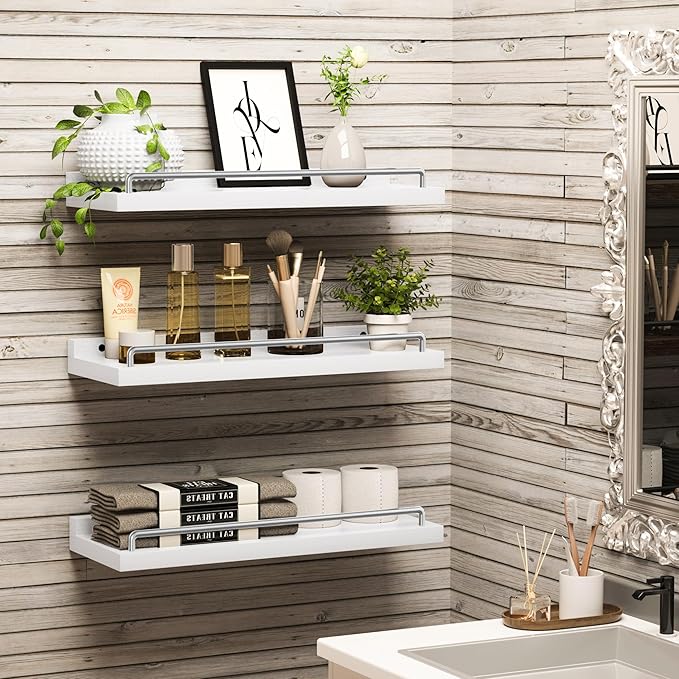 RYOFOBETTO Floating Shelves for Wall Decor, Living Room, Picture Frames