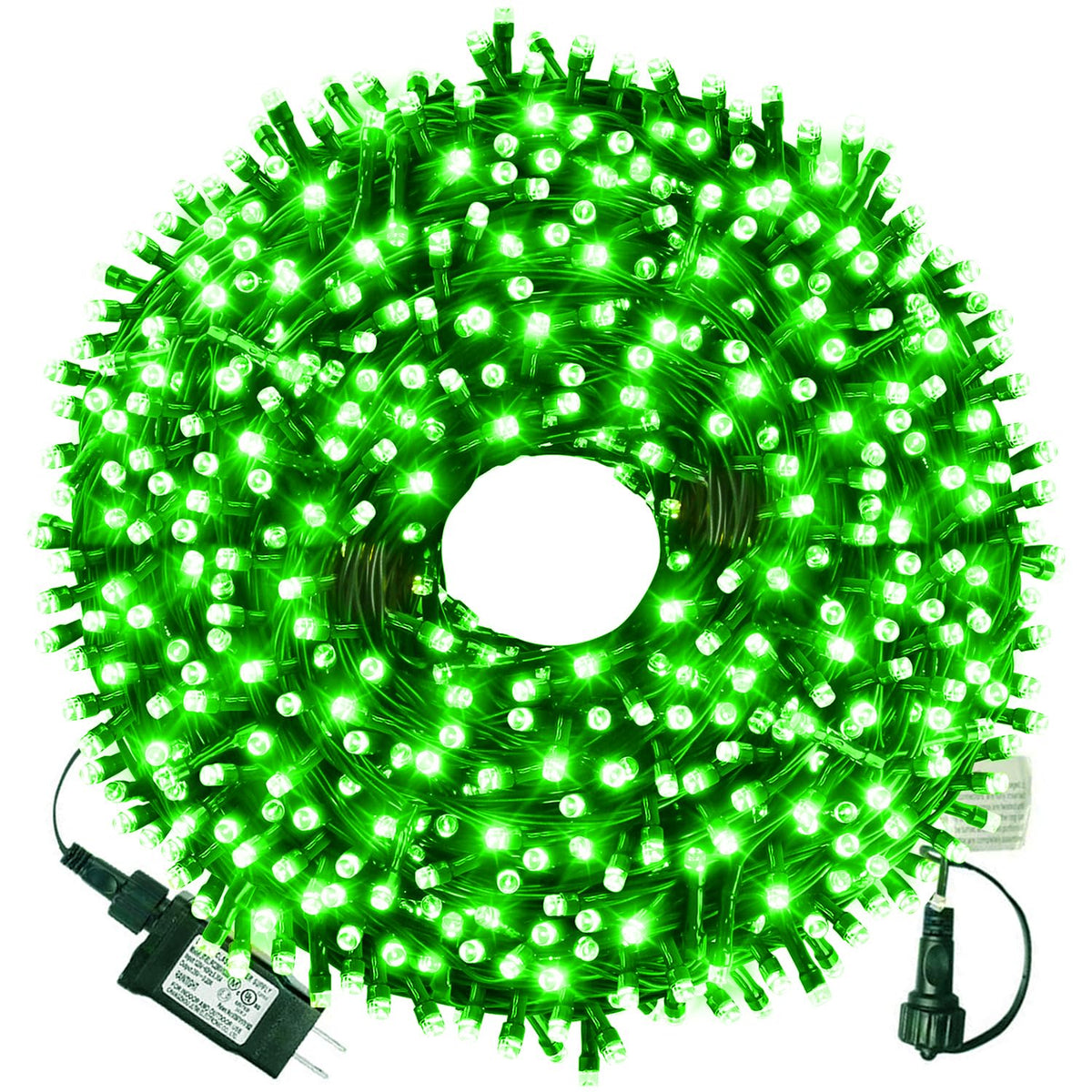 XTF2015 105ft 300 LED Christmas String Lights, End to End Plug 8 Modes Christmas Lights UL Certified Outdoor Indoor Fairy Light Tree, Patio, Garden, Party, Wedding, Holiday (Green)