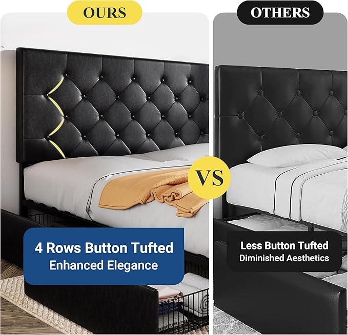Allewie Upholstered Full Size Platform Bed Frame