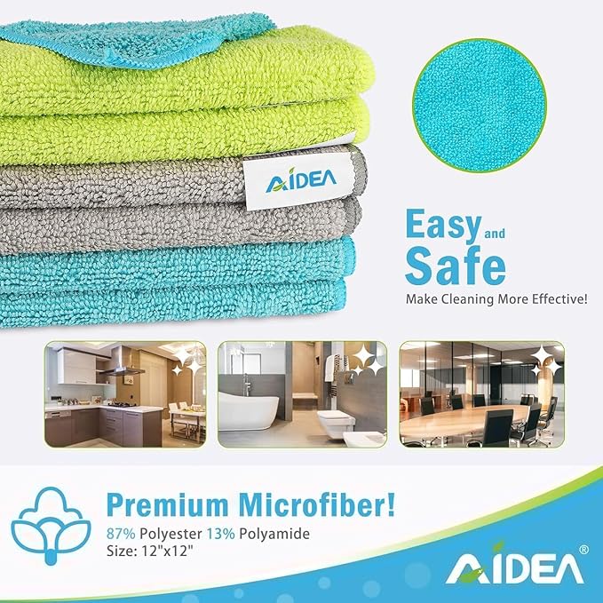 AIDEA Microfiber Cleaning Cloth-150PK, Soft Microfiber Towels