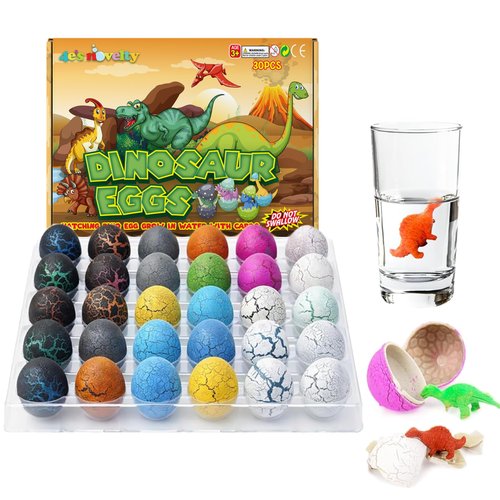 4E's Novelty 30 Pack Dinosaur Hatching Egg Birthday Gifts for Kid Boy Girl, Dinosaur Party Favor Gifts for Kids Dino Toys Easter Egg Hunt Party Favor Bag Fillers