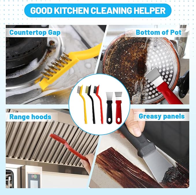 16Pcs Crevice Cleaning Brush Set, Hard Bristle Scrub Brushes Tools