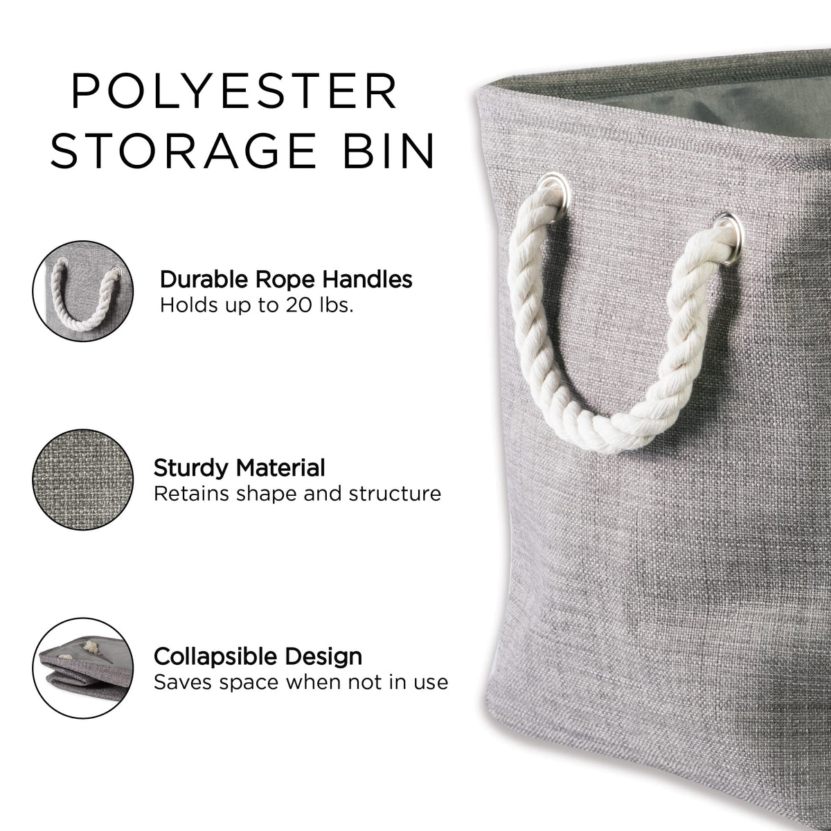 DII Buffalo Check Storage Collection Collapsible Bin with Handles, Medium Rectangle, 16x10x12, Red & Black