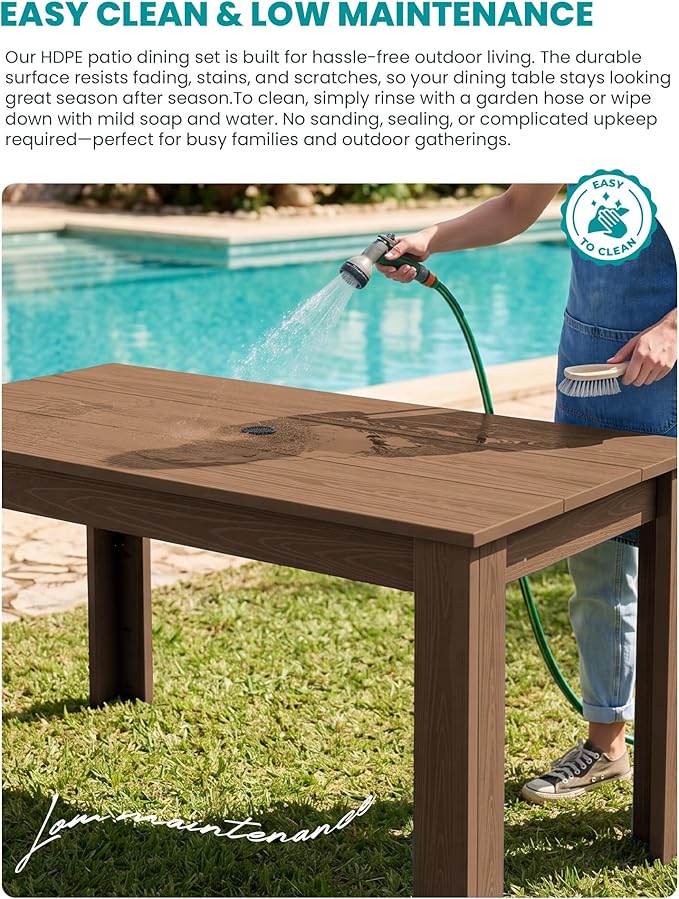 SERWALL HDPE Dining Set for 10 – 2 Tables, 8 Armless + 2 Armchairs. Includes 10