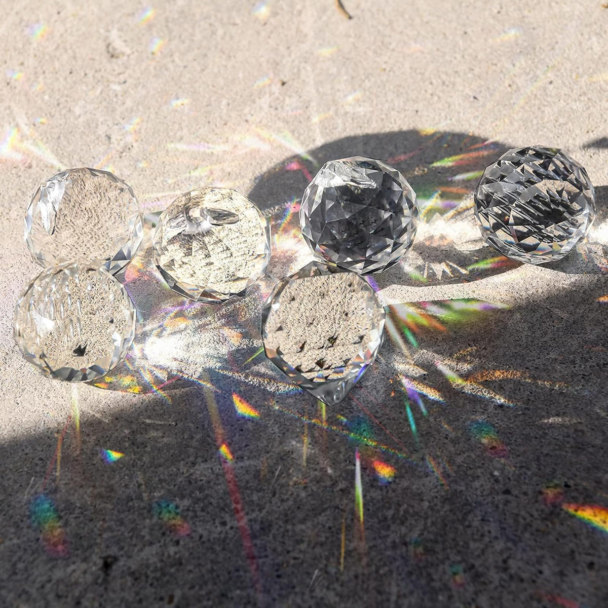 MerryNine 20mm Clear Crystal Ball Prism Sun Shine Catcher Rainbow Pendants Maker, Hanging Crystals Prisms for Windows, for Feng Shui, for Gift (20mm/0.79", 24)