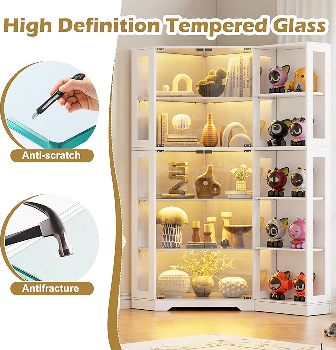 PAKASEPT Corner Display Curio Cabinet