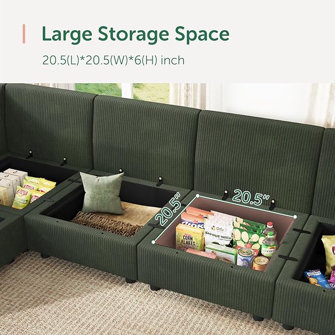 HONBAY Modular Sofa U Shaped Sectional Couch