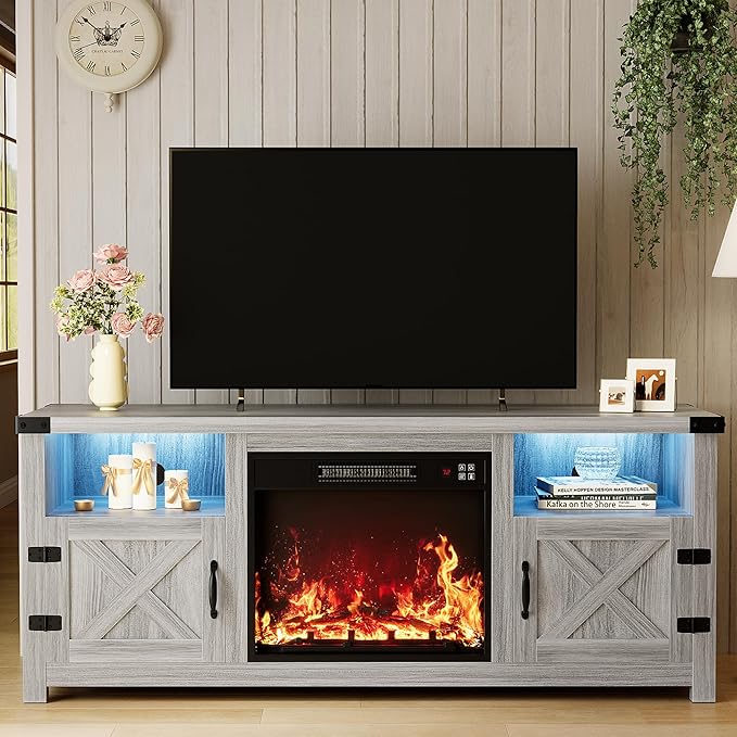 YESHOMY LED Fireplace TV Stand