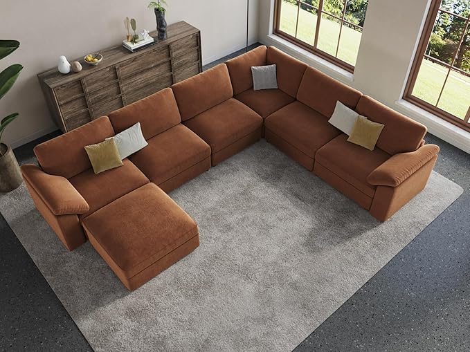 EASE MOOSE Oversized Sectional Modular Sofa, Chenille Large L Shape Sectional