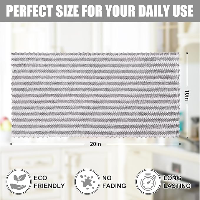 Homaxy Kitchen Towels, Ultra Soft and Absorbent Dish Towels, Reusable Fast