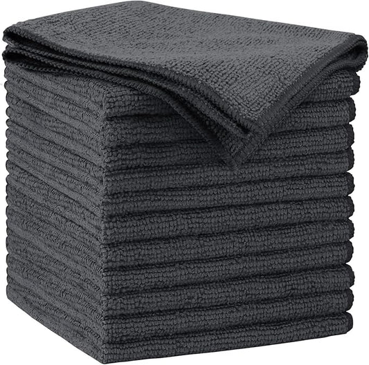 AIDEA Microfiber Cleaning Cloth Grey 12PK, Microfiber Towels