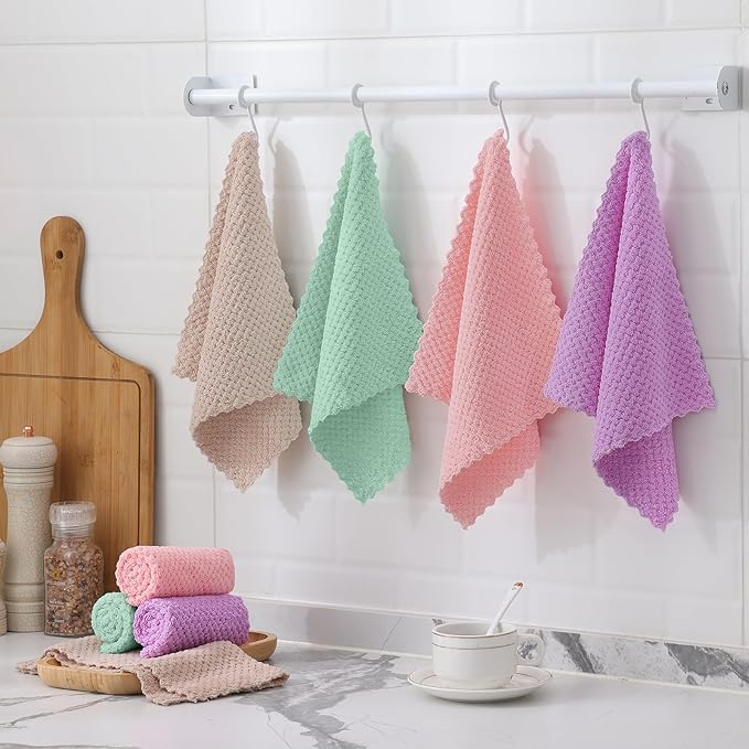 Homaxy 12 Pack Kitchen Dish Cloths, Ultra Soft and Absorbent Dish Towels