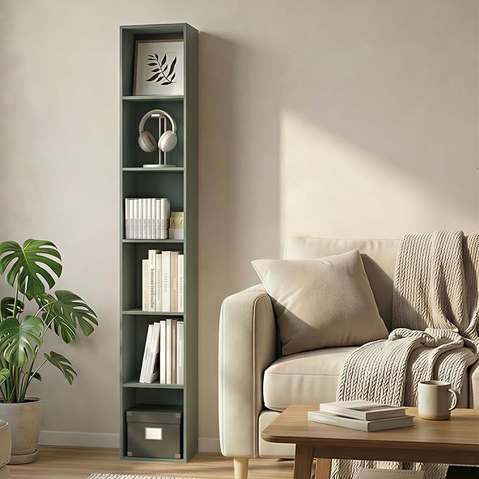 Furinno LUDER Book Shelf, 6-Tier Tall Modern Bookshelf, Bookcase