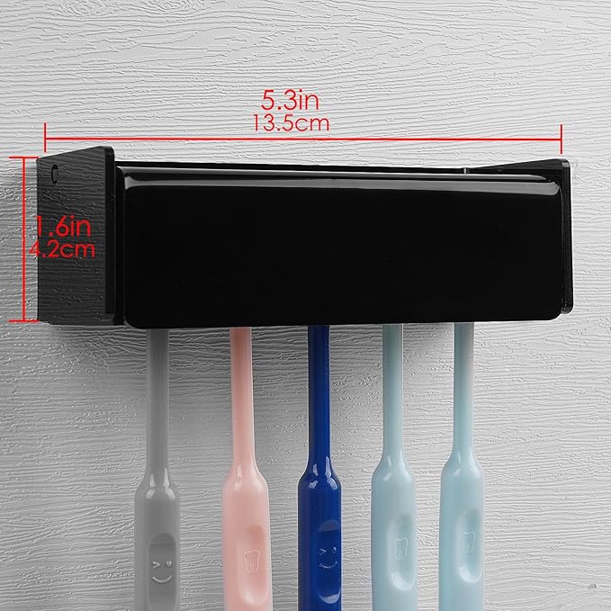 5 Slots Wall Mount Toothbrush Holder