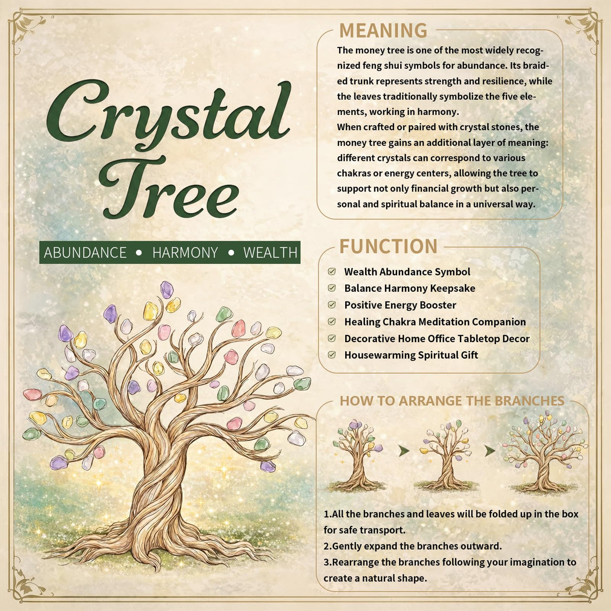 SUNYIK Natural Multicolor Crystal Money Tree, Fuchsia Titanium Coated Crystal Cluster Base Bonsai Sculpture Figurine 2.3 Inches
