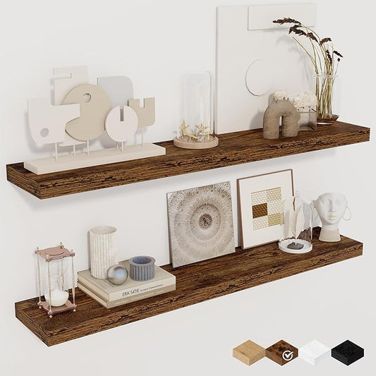 36Inch Floating Shelves for Wall 2 Pack Wood Shelves for Kitchen, Bedroom Wall
