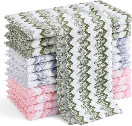 Homaxy 12 Pack Kitchen Dish Cloths, Ultra Soft and Absorbent Dish Towels