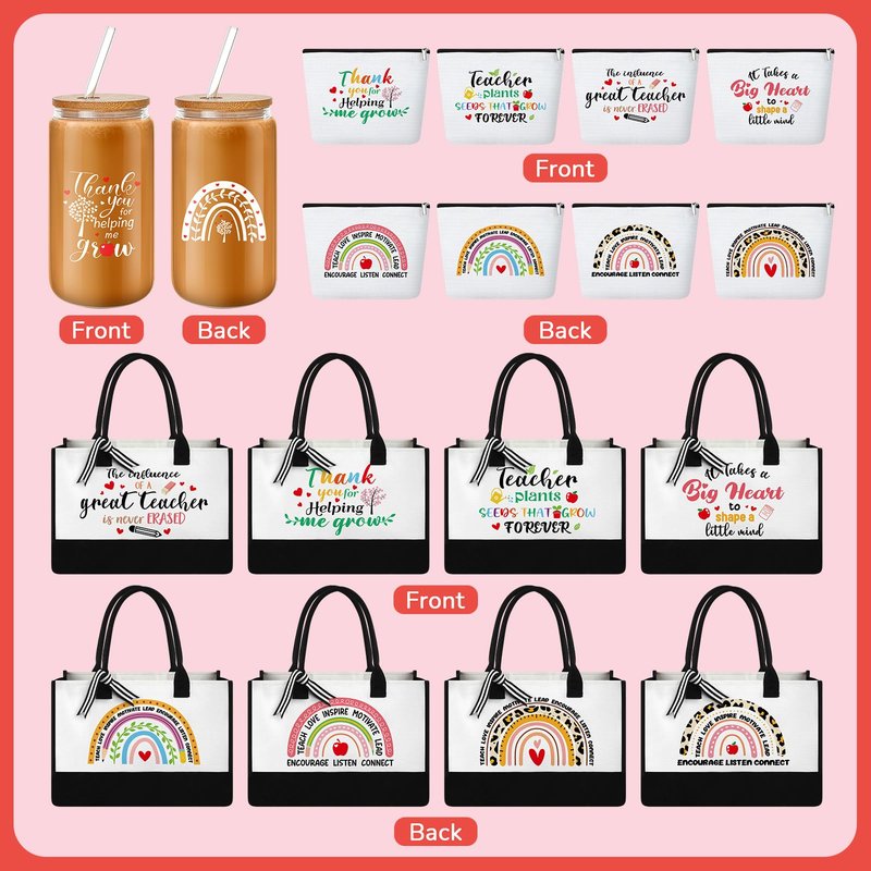 Paterr 24 Pcs Teacher Appreciation Gifts for Women Thank You Inspirational Gifts in Bulk for Graduation Tote Bags (Forever)