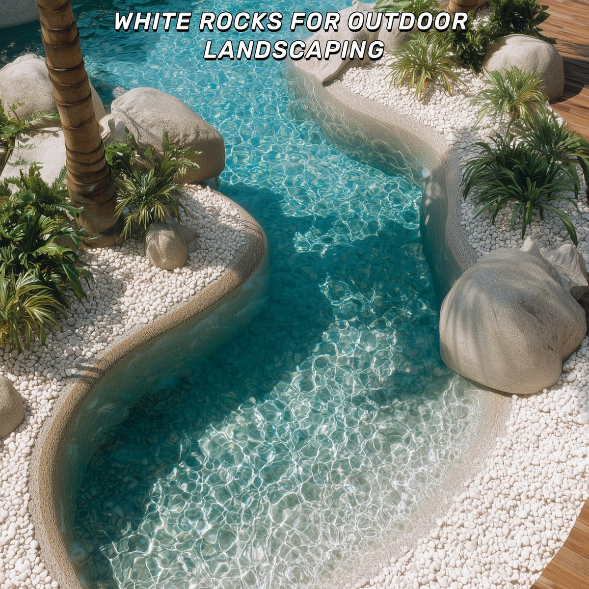 NUPICK 16lb White River Rocks for Outdoor Landscaping, 1-2 Inch Pebbles for Indoor Plants, Natural Polished Aquarium Gravel, Decorative Rocks for Succulent, Garden, Vases Fillers, Bird Baths