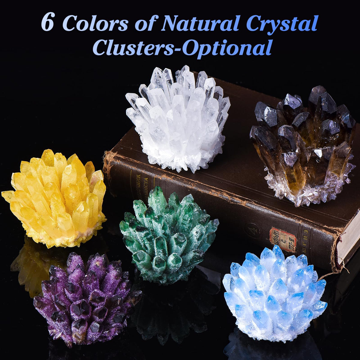 Geodora White Crystal Cluster Natural Clear Quartz Cluster Large Raw Crystals for Home Decor, Healing Crystal Stones for Meditation, Yoga, Reiki & Positive Energy, 300-400g Unique Specimen Gift