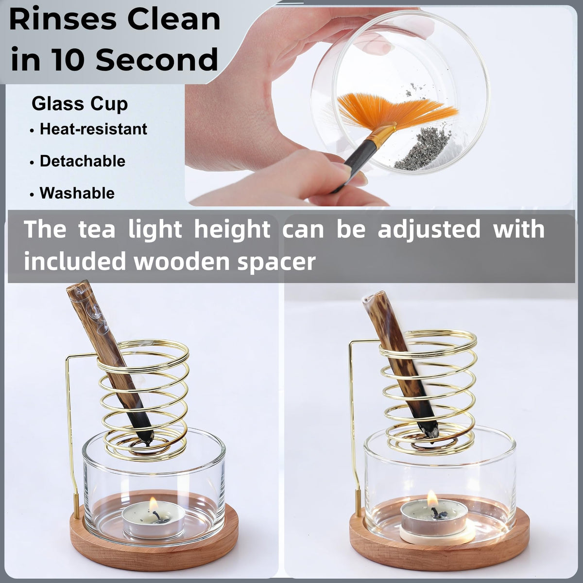 CrysDeco 2 in 1 Incense Holder for Burning Palo Santo & Sage Sticks, Lasting Burning Upside Down Palo Santo and Sage Burner Smudge Bowl for Yoga Meditation Spiritual Altar, Ash-Free, Wind-Resistant