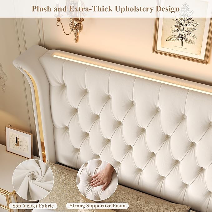 Keyluv Full Smart LED Bed Frame