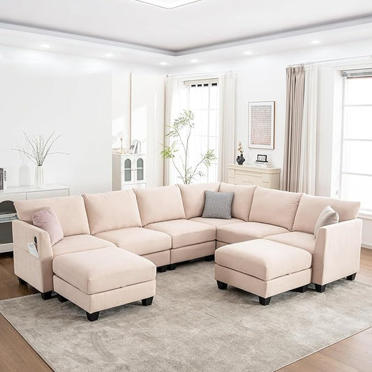 122.8" Large Sectional Couches for Living Room, 6 Seater L Shaped Modular