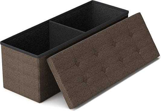 GLAXYFUR 43 Inches Folding Storage Ottoman Bench, Storage Chest, Footrest