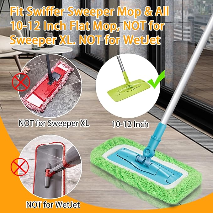 Reusable Dry Sweeping Cloths Microfiber Wet Mop Pads Compatible