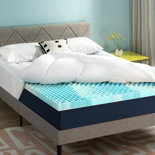 Best Price Mattress 4 Inch Pillowtop Mattress Topper and Pad Combo, 2 Inch Egg Crate Foam Mattress Topper, 2 Inch Plush Mattress Pad, Certified Safe Foam and Fabric, Dorm Essentials, Full