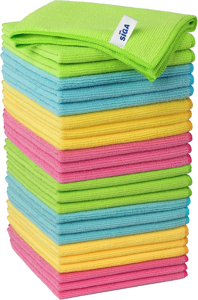 MR.SIGA Microfiber Cleaning Cloth, Size:12.6" x 12.6"