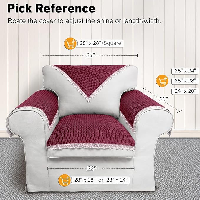 Velvet Couch Arm Covers