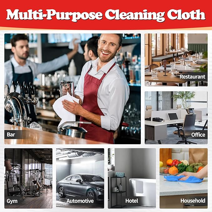 FIXSMITH Shop Towels, Microfiber Cleaning Cloth Bulk, 24 Pack Microfiber Towels