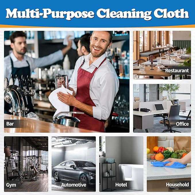 FIXSMITH Microfiber Cleaning Cloth, Shop Towels Bulk, Microfiber Towels