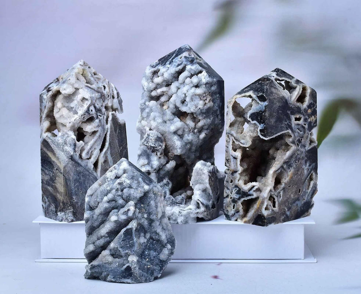FZBHRO Sphalerite Geode Towers Crystal Point Obelisk Irregular Shape Healing Crystal Stone Wand Meditation Gift 0.6-0.8 Pound
