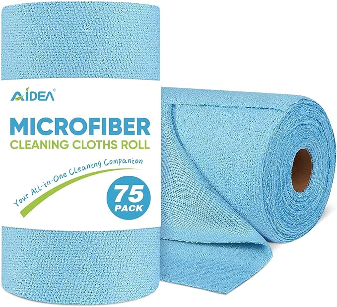 AIDEA Microfiber Cleaning Cloth Roll, Reusable Tear Away Paper Towels,