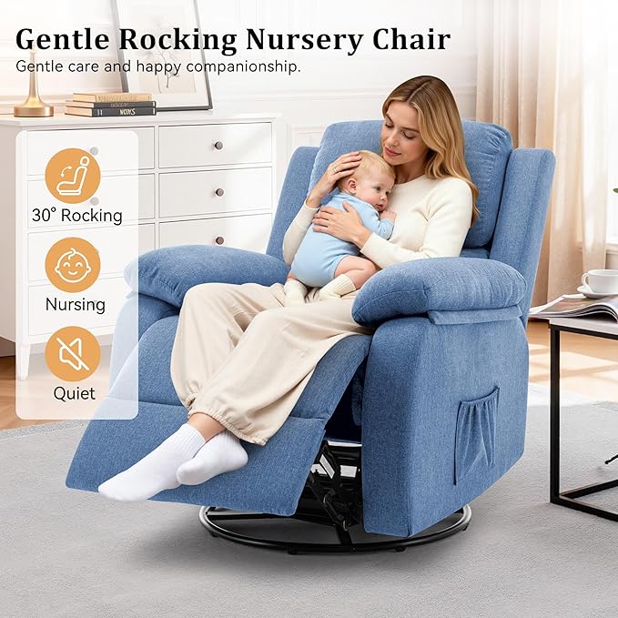 Korser Recliner Chair, 360 Swivel Rocker Chair