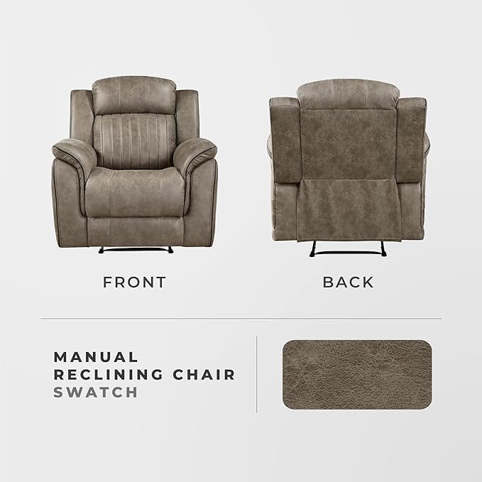 Lexicon Recliner Chair, Home Theater Seating, Manual Polished Microfiber