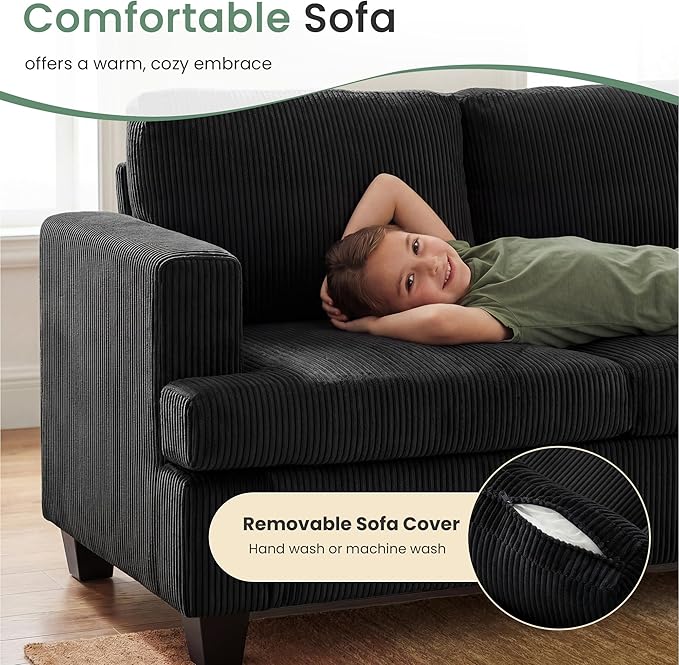 YOUDENOVA 2 Piece Set Comfy Sofa Couch, 2 3-Seater Sofa