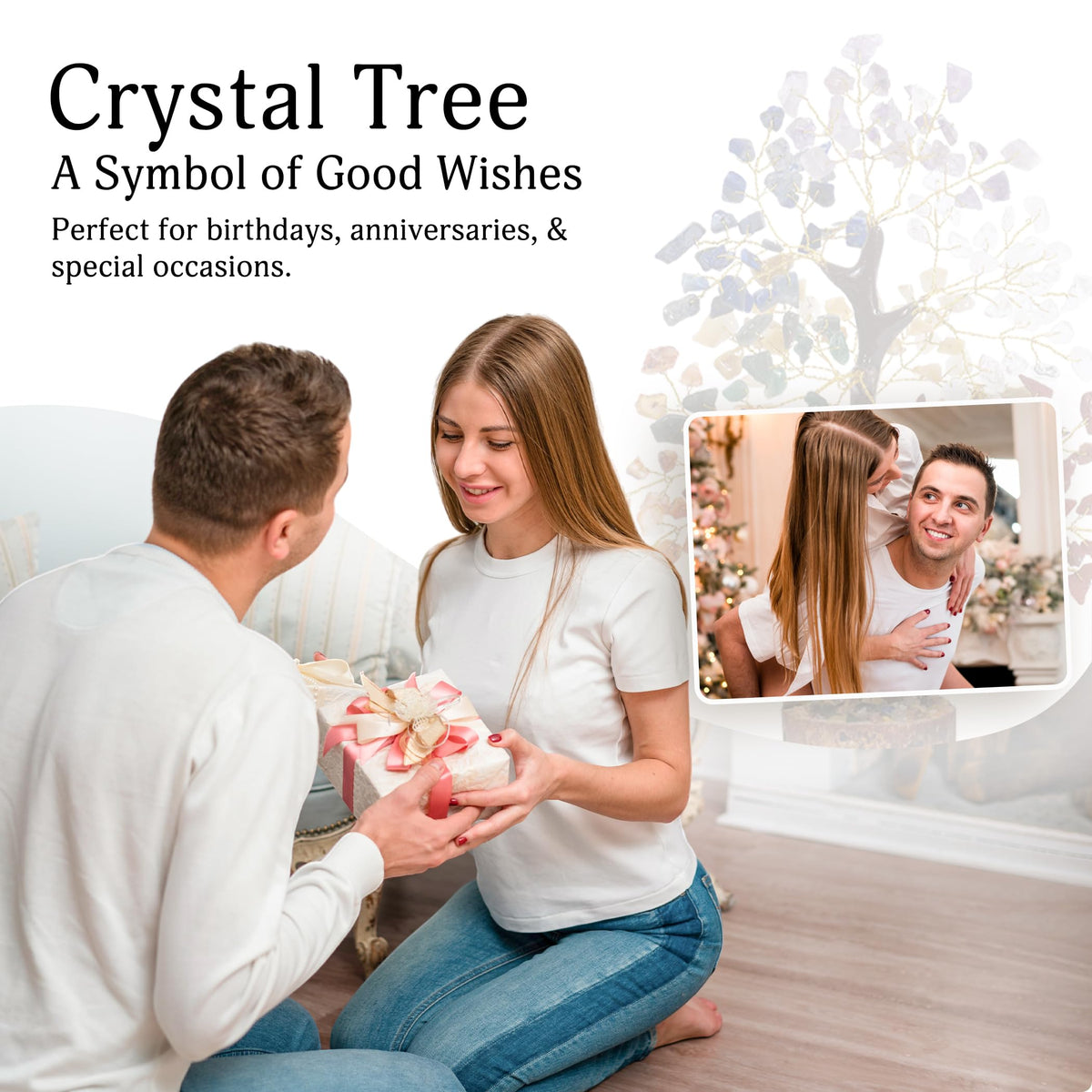 YATSKIA 7 Chakra Tree of Life - Crystal Tree for Positive Energy, Feng Shui Home Decor, Wire Bonsai, Crystal Decor - Spiritual Gift, Meditation