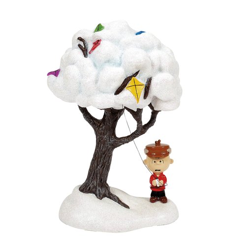 Department 56 Peanuts Village Accessories Charlie Brown and the Kite Eating Tree Figurine, 6.9 Inch, Multicolor