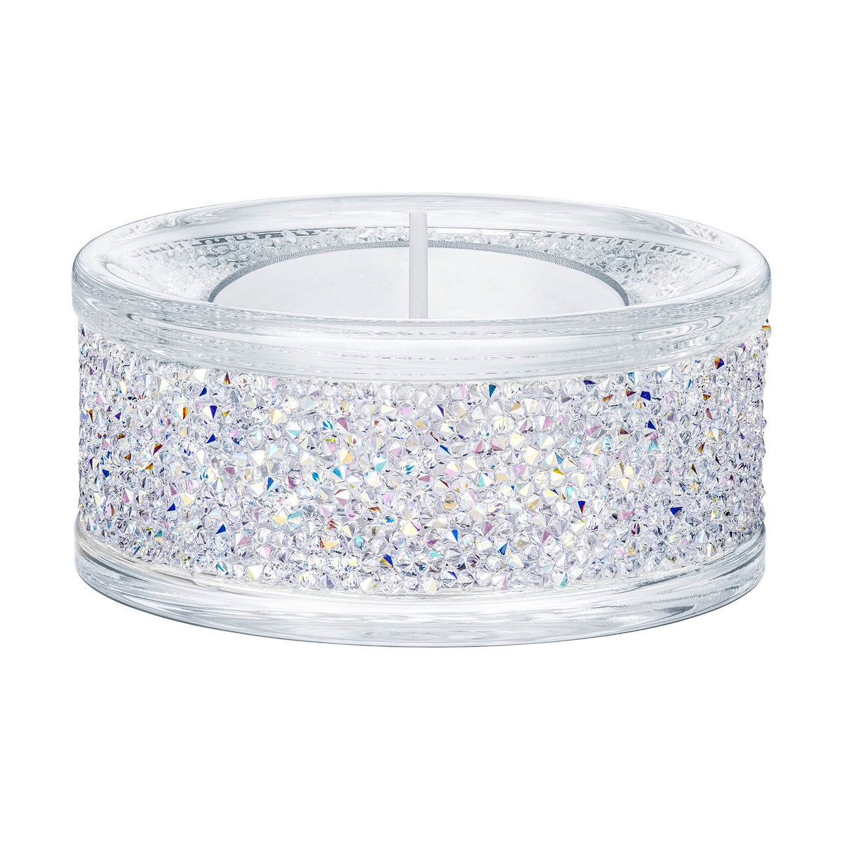 SWAROVSKI Shimmer Tea Light Holder, Candle Holder with Clear Swarovski Crystals Featuring an Aurora Borealis Effect Part of The Swarovski Shimmer Collection