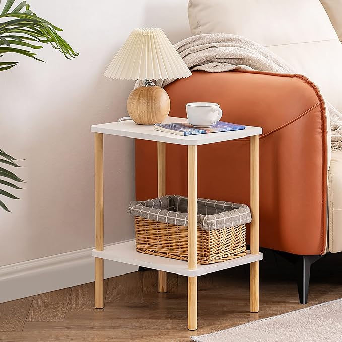 Apicizon 2 Tier End Table Set of 2, Small Side Table