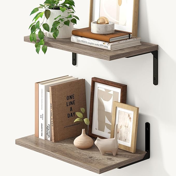 Fun Memories Deep Floating Shelves, 16W x 8D Floating Shelves Set of 2