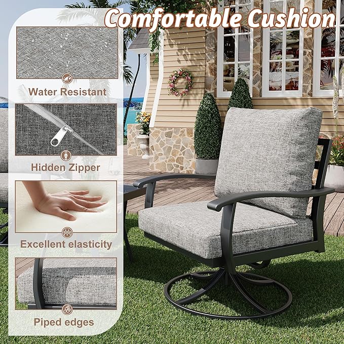 HOMREST Outdoor Swivel Rocker Patio Chairs