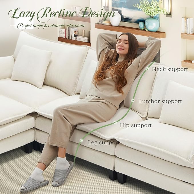Cloud Couch, Deep Seat Couches for Living Room, Bedroom and Apartment, L Shaped