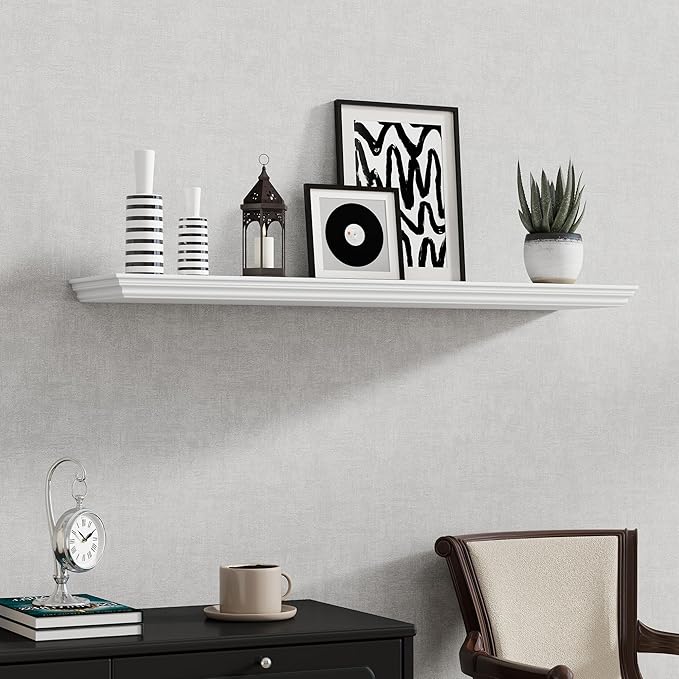 Fun Memories Floating Shelves 40 Inch Long, 9.3 Inch Deep Classic Crown Molding
