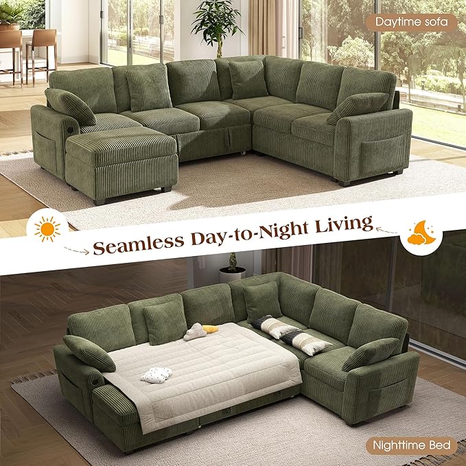 Ihanherry 7-Seater Large Sectional Sofa Bed